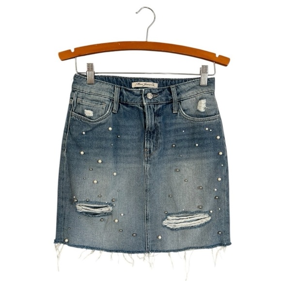 Mavi Frida Skirt Mini Pearl Size XS Distressed - Picture 1 of 8